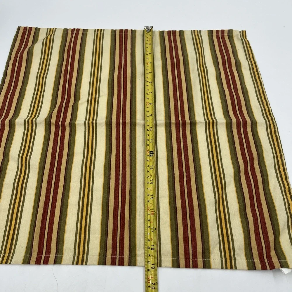 Pier 1 Fall Striped Cloth Napkins (qty 10) Cotton Retired Thanksgiving Dinner